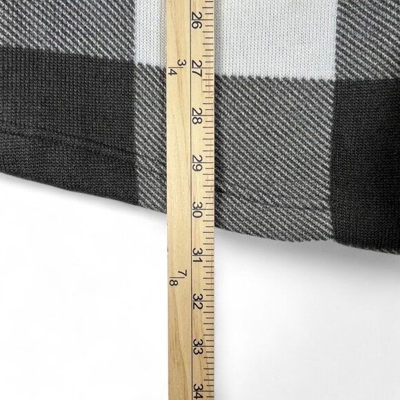 Maurices Gray and White Checker Sweater Jacket Size Small Blazer Hooded - Picture 9 of 11